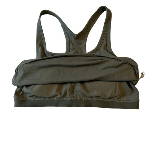 Amazon Womens Green Scoop Neck Racerback Crop Active Tank Sports Bra Size 6 - Picture 4 of 5